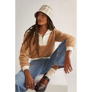 NEW Anthropologie Dolan Left Coast Sherpa Quarter-Zip Pullover Coat X-Small